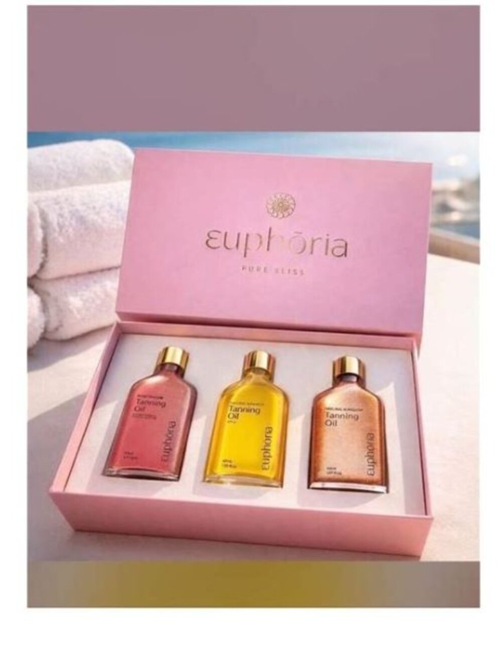 💥 EUPHORIA PREMIUM TANNING OIL COLLECTION GIFT SET-NIB